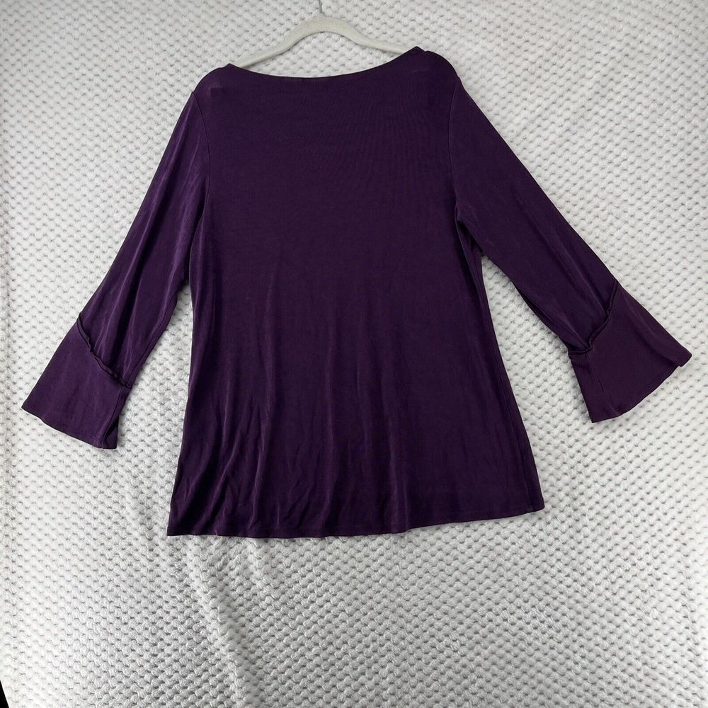 Chico's Women’s Purple Bell Sleeve Top, Size 8-10 - Picture 9 of 9